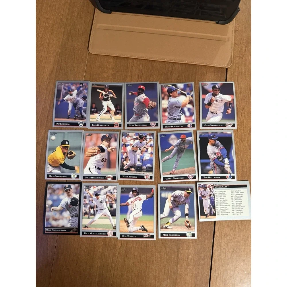 1992 Leaf MLB baseball cards, lot of 14 + checklist